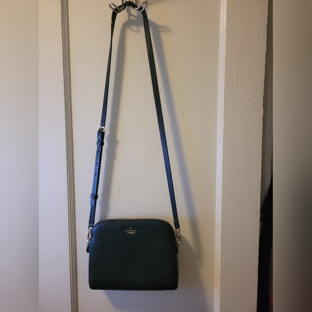 Slim Kate Spade Crossbody Purse - Black Pebbled Leather